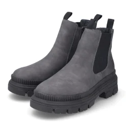 Fashion Rieker Damskie Sztyblety W Kolorze Granitowo-Szarym