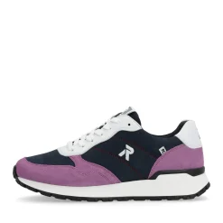 Outlet Rieker Damskie Tenisowki Niskie Atlantic-Blue Violet