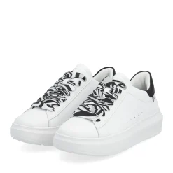 Outlet Rieker Damskie Tenisowki Niskie Crystal-White Deep-Black