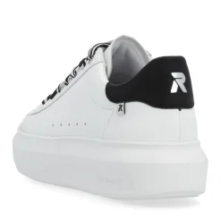 Outlet Rieker Damskie Tenisowki Niskie Crystal-White Deep-Black