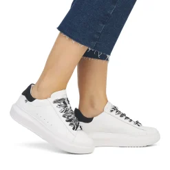 Outlet Rieker Damskie Tenisowki Niskie Crystal-White Deep-Black