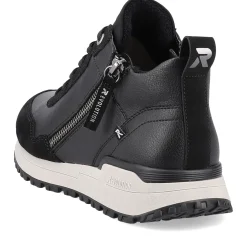 Outlet Rieker Damskie Tenisowki , Wysokie, Stalowe, Czarne