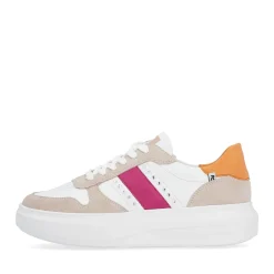 New Rieker Damskie Tenisowki Niskie Perlowo-Bialo-Piaskowo-Bezowe