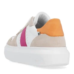 New Rieker Damskie Tenisowki Niskie Perlowo-Bialo-Piaskowo-Bezowe