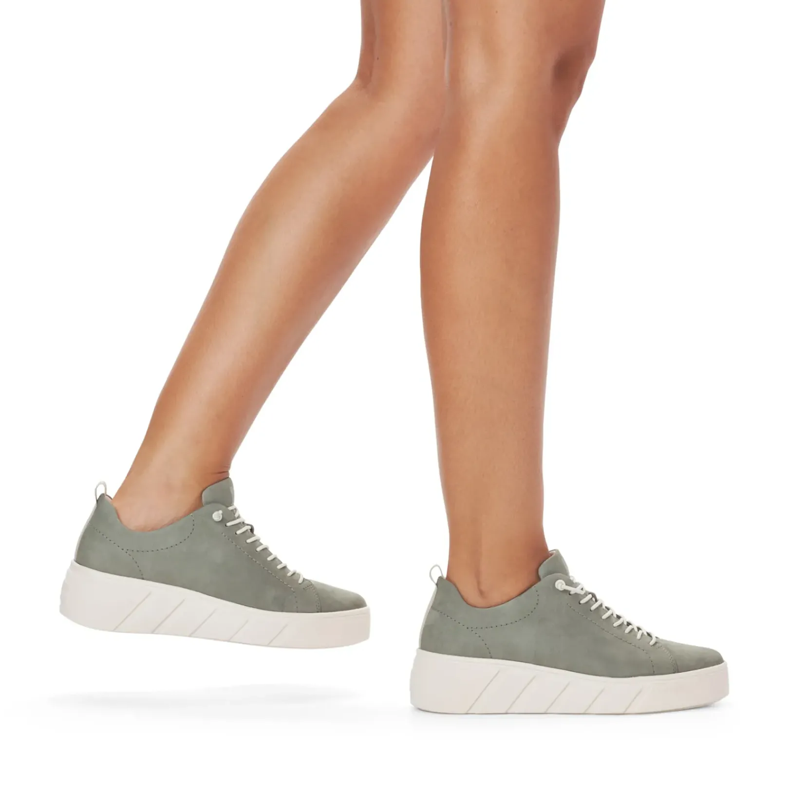 Hot Rieker Damskie Tenisowki Niskie W Kolorze Khaki W Kolorze Zielonym