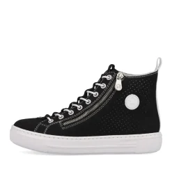 Clearance Rieker Damskie Tenisowki High Night Czarno-Krystalicznie Biale