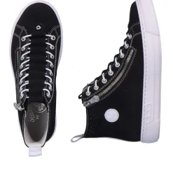Clearance Rieker Damskie Tenisowki High Night Czarno-Krystalicznie Biale