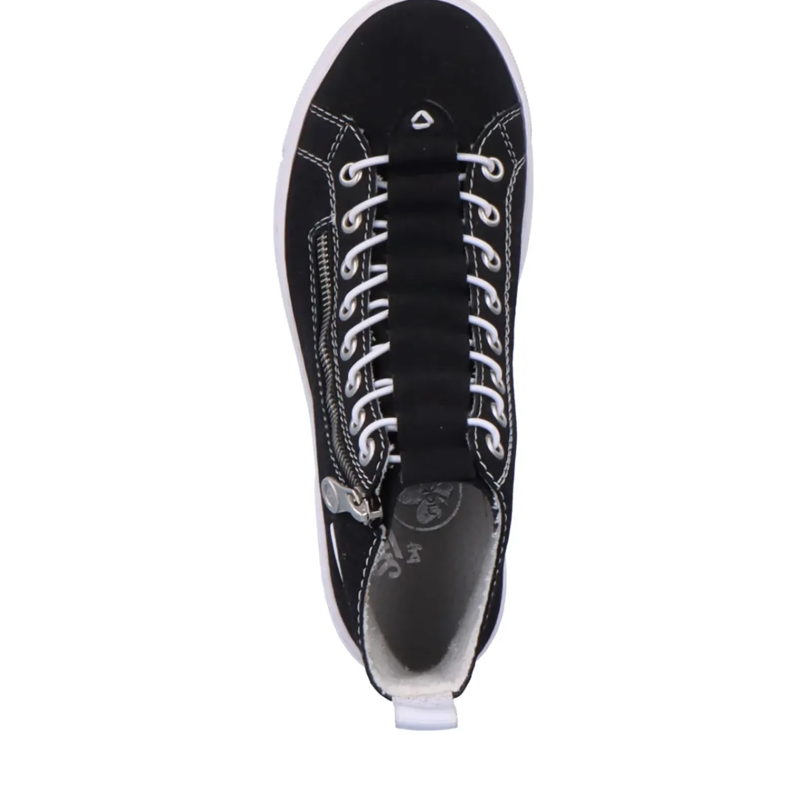 Clearance Rieker Damskie Tenisowki High Night Czarno-Krystalicznie Biale
