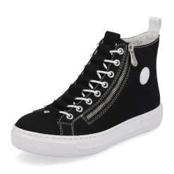Clearance Rieker Damskie Tenisowki High Night Czarno-Krystalicznie Biale