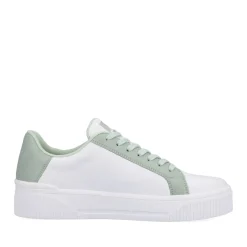 Best Rieker Damskie Tenisowki Niskie Swan-White Mint-Green