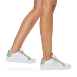 Best Rieker Damskie Tenisowki Niskie Swan-White Mint-Green