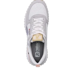 Fashion Rieker Damskie Tenisowki Niskie Swan-White Clay-Beige Pastel