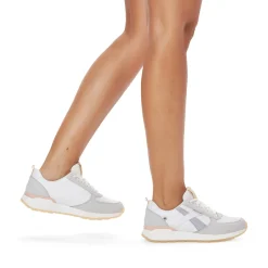 Fashion Rieker Damskie Tenisowki Niskie Swan-White Clay-Beige Pastel
