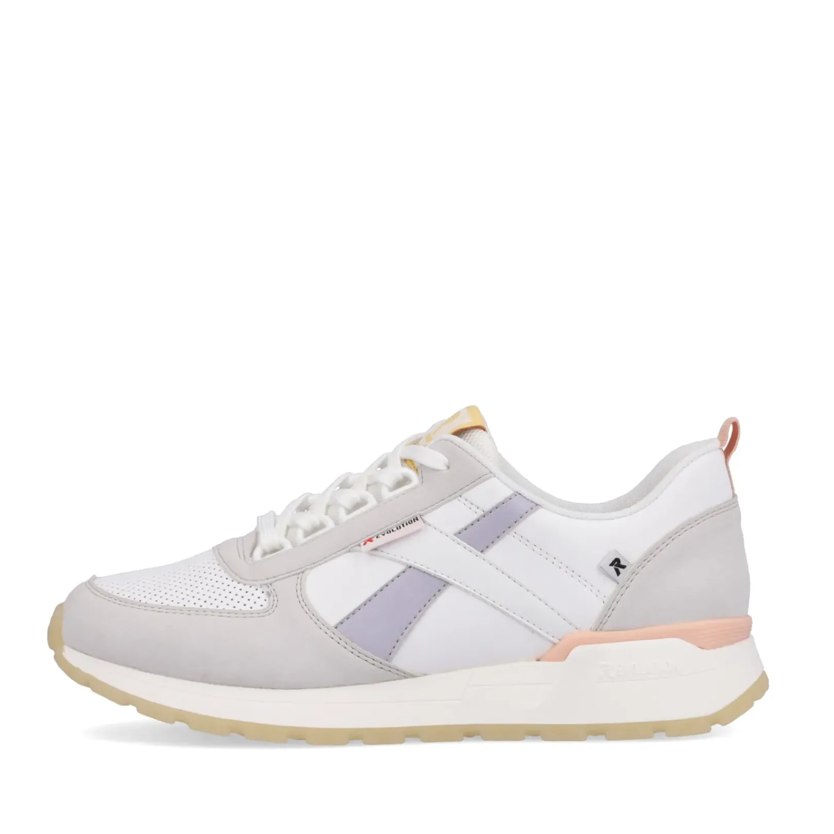Fashion Rieker Damskie Tenisowki Niskie Swan-White Clay-Beige Pastel