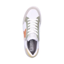 Hot Rieker Damskie Tenisowki Niskie Swan-White Arctic-Grey