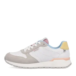 Online Rieker Damskie Tenisowki Niskie Swan-White Stone-Grey