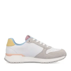 Online Rieker Damskie Tenisowki Niskie Swan-White Stone-Grey