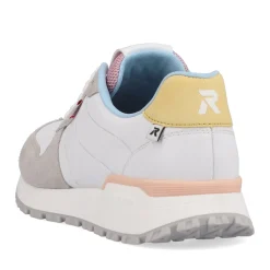 Online Rieker Damskie Tenisowki Niskie Swan-White Stone-Grey