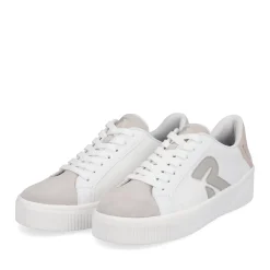 Online Rieker Damskie Tenisowki Niskie Vanilla-White Stone-Grey