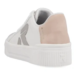 Online Rieker Damskie Tenisowki Niskie Vanilla-White Stone-Grey