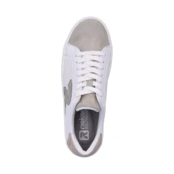 Online Rieker Damskie Tenisowki Niskie Vanilla-White Stone-Grey