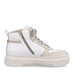 Fashion Rieker Damskie Tenisowki High Swan W Kolorze Bialym Bezowym