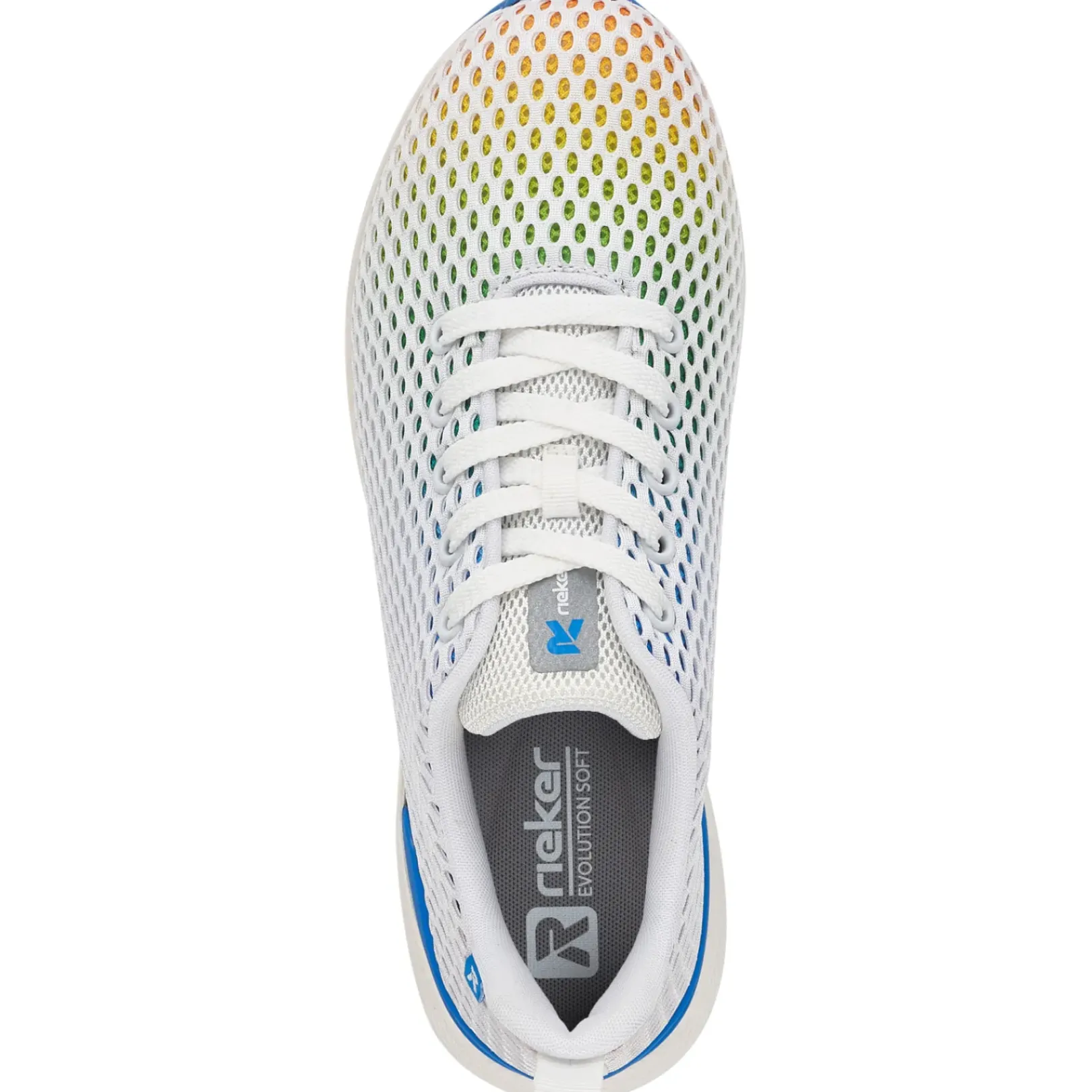 Fashion Rieker Damskie Tenisowki Niskie Crystal-White Rainbow