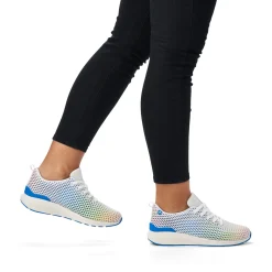 Fashion Rieker Damskie Tenisowki Niskie Crystal-White Rainbow