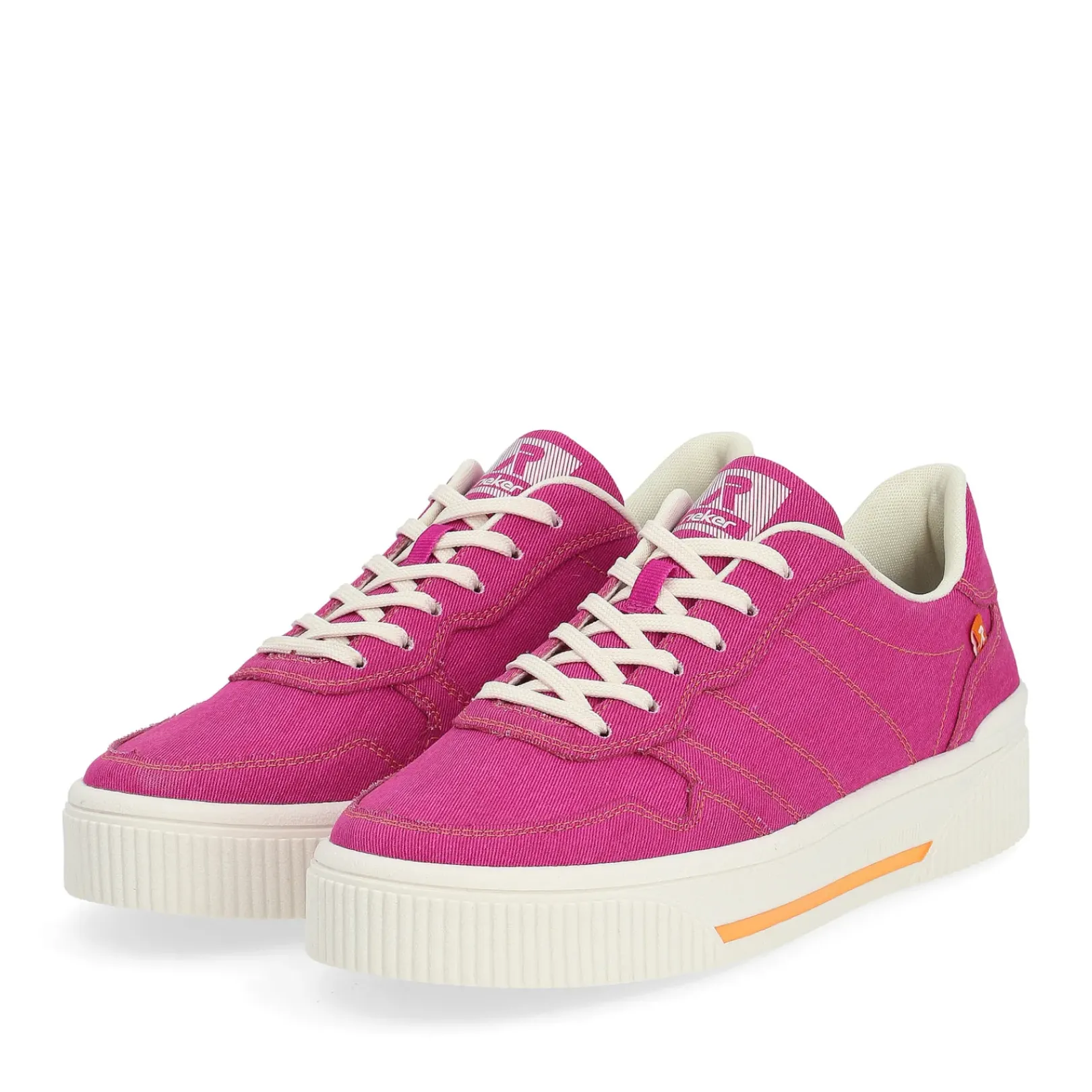 Outlet Rieker Damskie Tenisowki Niskie W Kolorze Magenta