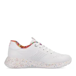 Discount Rieker Damskie Tenisowki Niskie Swan-White Rainbow