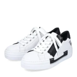 Discount Rieker Damskie Tenisowki Low Lily W Kolorze Bialo-Nocnej Czerni