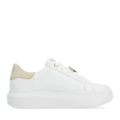 Outlet Rieker Damskie Tenisowki Niskie Swan-White Gold