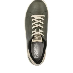 Sale Rieker Damskie Tenisowki Niskie W Kolorze Khaki W Kolorze Szarym