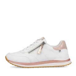 Online Rieker Damskie Tenisowki Niskie Swan-White Rose