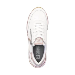 Online Rieker Damskie Tenisowki Niskie Swan-White Rose