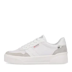 Outlet Rieker Damskie Tenisowki Niskie Swan-White Stone-Grey