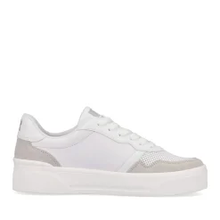 Outlet Rieker Damskie Tenisowki Niskie Swan-White Stone-Grey
