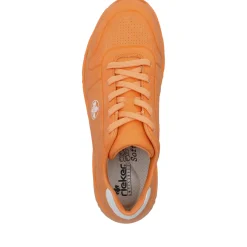 Outlet Rieker Damskie Tenisowki Niskie Swiecace Pomaranczowe