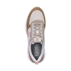 Sale Rieker Damskie Tenisowki Low Clay-Beige Cinnamon White