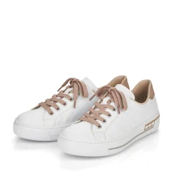 Fashion Rieker Damskie Tenisowki Niskie, Perlowo-Biale
