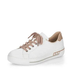 Fashion Rieker Damskie Tenisowki Niskie, Perlowo-Biale