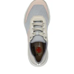 Discount Rieker Damskie Tenisowki Low Light Bezowo-Pastelowo Niebiesko-Rozowe