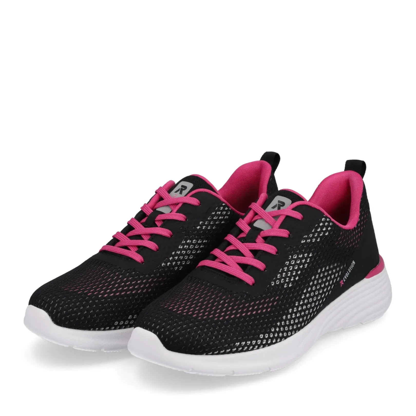Hot Rieker Damskie Tenisowki Niskie Miejskie W Kolorze Czarnym, Flamingowym, Rozowym