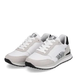 New Rieker Damskie Tenisowki Niskie Swan-White Arctic-Grey Zebra