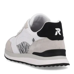 New Rieker Damskie Tenisowki Niskie Swan-White Arctic-Grey Zebra