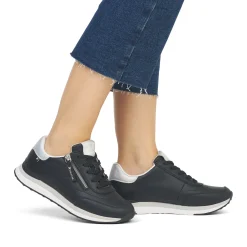 Fashion Rieker Damskie Tenisowki , Niskie, Miejskie, Czarne
