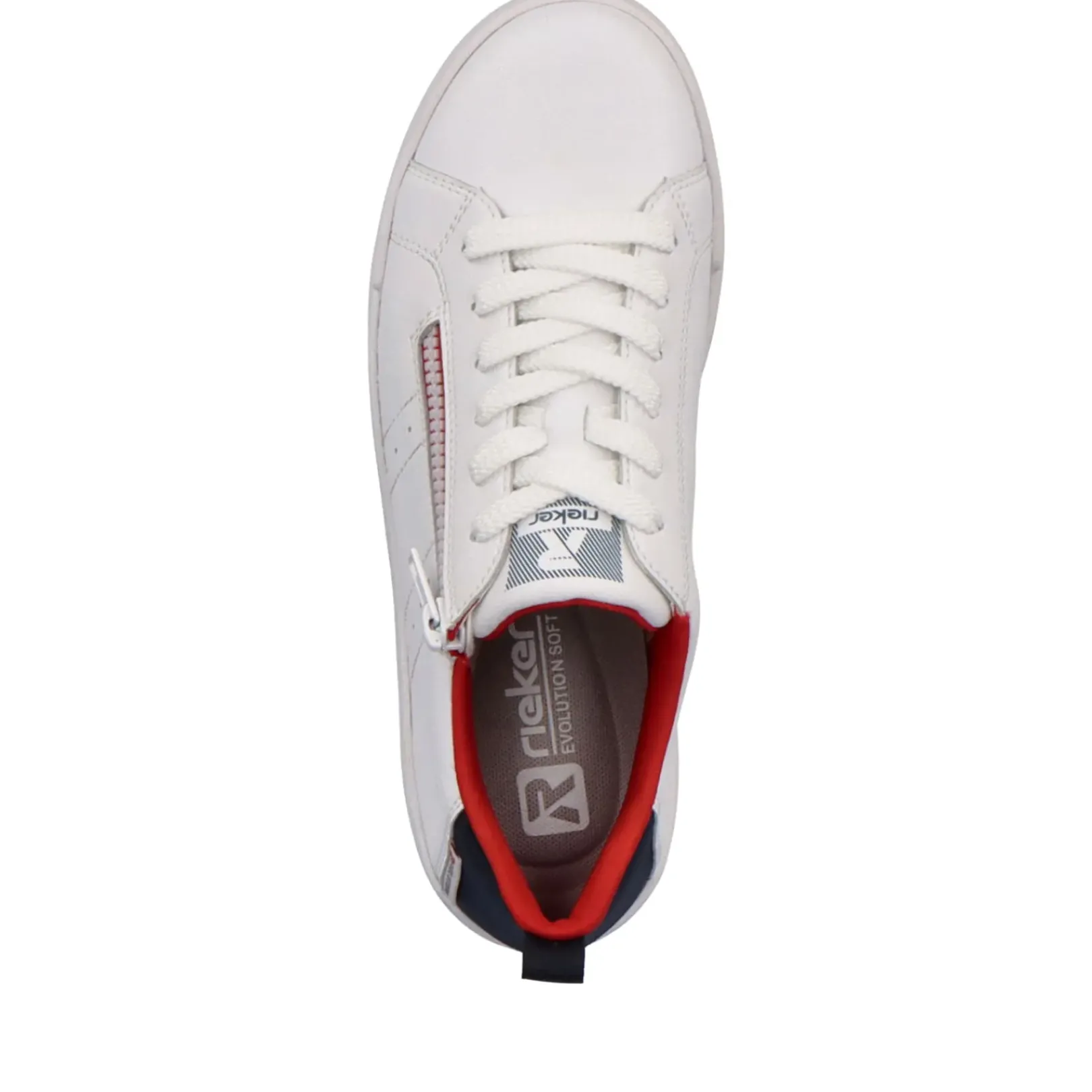 Sale Rieker Damskie Tenisowki Low Snow-White True-Red