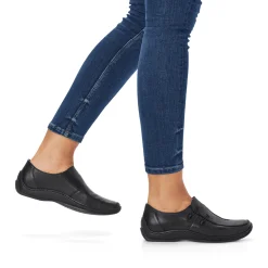 Outlet Rieker Kapcie Damskie , Nocne, Czarne