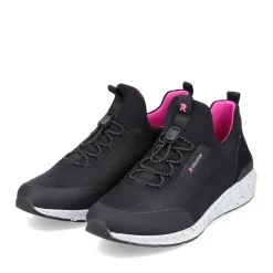 Hot Rieker Kapcie Damskie Urban-Black Flamingo-Pink