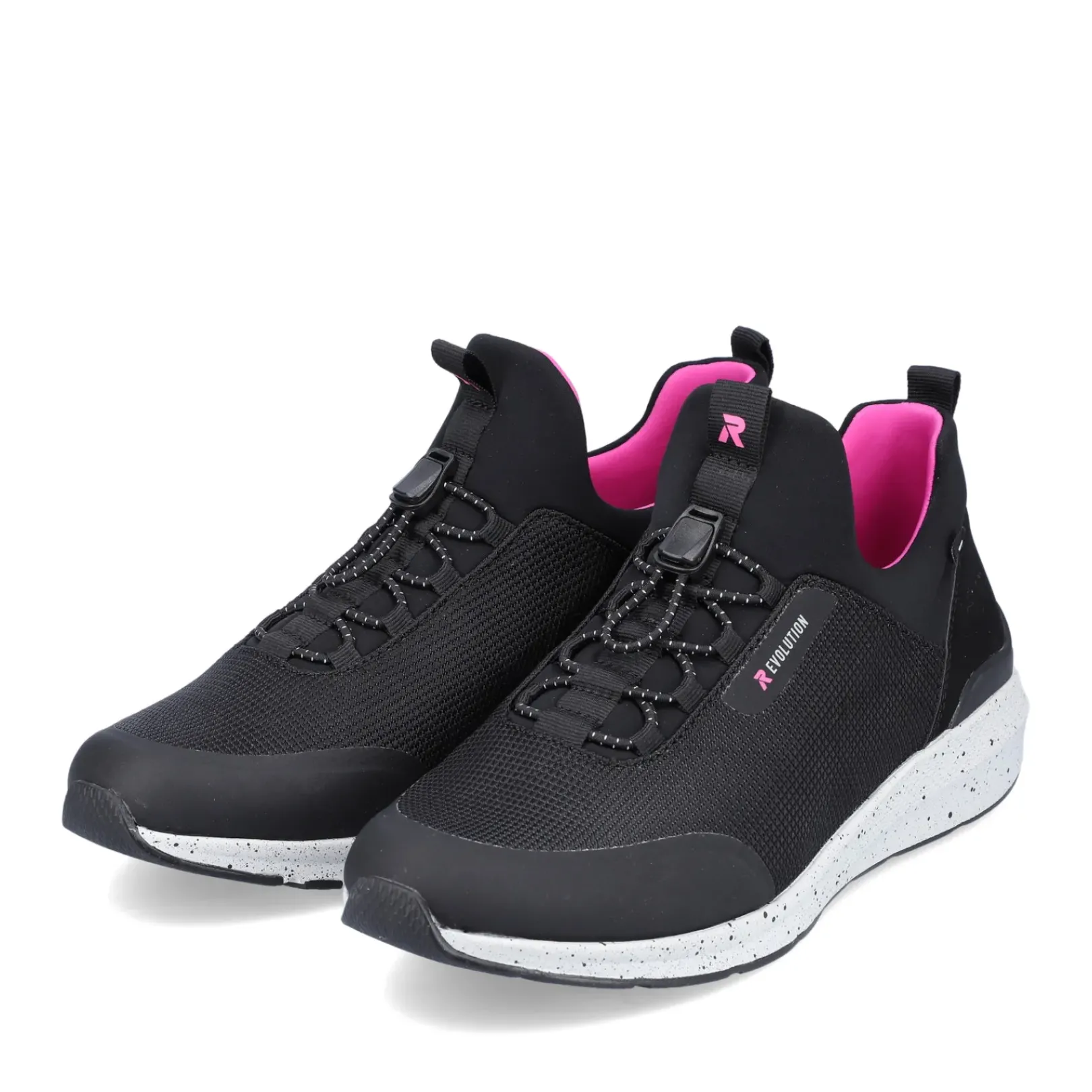 Hot Rieker Kapcie Damskie Urban-Black Flamingo-Pink